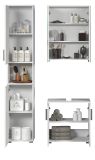 Badm�bel Set 3-teilig Bianco in wei� Hochglanz Badkombination 112 x 192 cm
