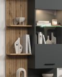 Wohnwand Groove in grau und Evoke Eiche Schrankwand 240 cm