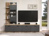 Wohnwand Groove in grau und Evoke Eiche Schrankwand 240 cm