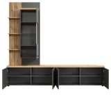 Wohnwand Groove in grau und Evoke Eiche Schrankwand 240 cm