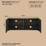 Wohnwand Groove in grau und Evoke Eiche Schrankwand 360 cm