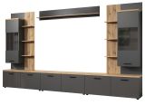 Wohnwand Groove in grau und Evoke Eiche Schrankwand 360 cm