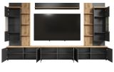 Wohnwand Groove in grau und Evoke Eiche Schrankwand 360 cm