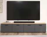 TV-Lowboard Groove in grau und Evoke Eiche TV Unterteil 240 cm