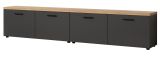 TV-Lowboard Groove in grau und Evoke Eiche TV Unterteil 240 cm
