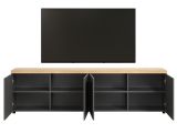 TV-Lowboard Groove in grau und Evoke Eiche TV Unterteil 240 cm
