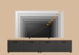 TV-Lowboard Groove in grau und Evoke Eiche TV Unterteil 240 cm