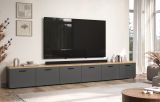 TV-Lowboard Groove in grau und Evoke Eiche TV Unterteil 360 cm