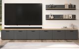 Wohnwand Groove in grau und Evoke Eiche Schrankwand 360 cm