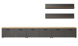 Wohnwand Groove in grau und Evoke Eiche Schrankwand 360 cm