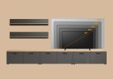 Wohnwand Groove in grau und Evoke Eiche Schrankwand 360 cm