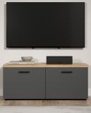 TV-Lowboard Groove in grau und Evoke Eiche TV Unterteil 120 cm