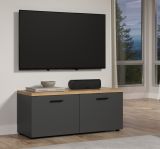 TV-Lowboard Groove in grau und Evoke Eiche TV Unterteil 120 cm