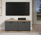 TV-Lowboard Groove in grau und Evoke Eiche TV Unterteil 120 cm
