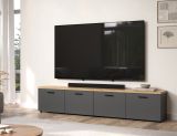 TV-Lowboard Groove in grau und Evoke Eiche TV Unterteil 120 cm