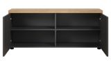 TV-Lowboard Groove in grau und Evoke Eiche TV Unterteil 120 cm