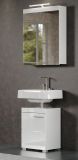 Badezimmer Waschbeckenunterschrank Adamo in wei� Hochglanz Badschrank 40 x 56 cm