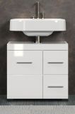 Badezimmer Waschbeckenunterschrank Adamo in wei� Hochglanz Badschrank 60 x 56 cm
