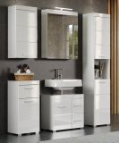 Badezimmer Waschbeckenunterschrank Adamo in wei� Hochglanz Badschrank 60 x 56 cm