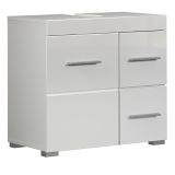 Badezimmer Waschbeckenunterschrank Adamo in wei� Hochglanz Badschrank 60 x 56 cm