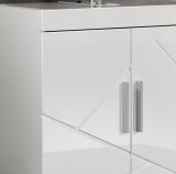 Badezimmer Waschbeckenunterschrank Adamo in wei� Hochglanz Badschrank 2-t�rig 60 x 56 cm