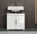 Badezimmer Waschbeckenunterschrank Adamo in wei� Hochglanz Badschrank 2-t�rig 60 x 56 cm