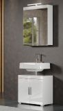 Badezimmer Waschbeckenunterschrank Adamo in wei� Hochglanz Badschrank 2-t�rig 60 x 56 cm