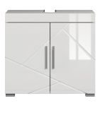 Badezimmer Waschbeckenunterschrank Adamo in wei� Hochglanz Badschrank 2-t�rig 60 x 56 cm