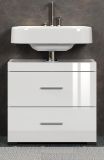 Badezimmer Waschbeckenunterschrank Adamo in wei� Hochglanz Badschrank 60 x 56 cm