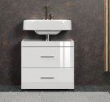 Badezimmer Waschbeckenunterschrank Adamo in wei� Hochglanz Badschrank 60 x 56 cm