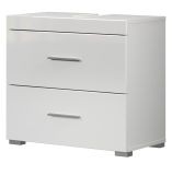 Badezimmer Waschbeckenunterschrank Adamo in wei� Hochglanz Badschrank 60 x 56 cm