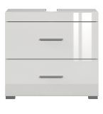 Badezimmer Waschbeckenunterschrank Adamo in wei� Hochglanz Badschrank 60 x 56 cm
