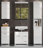 Badezimmer Badm�bel Set Adamo in wei� Hochglanz Badkombination 5-teilig 163 x 190 cm