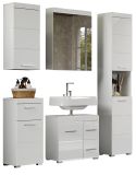 Badezimmer Badm�bel Set Adamo in wei� Hochglanz Badkombination 5-teilig 163 x 190 cm