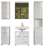 Badezimmer Badm�bel Set Adamo in wei� Hochglanz Badkombination 5-teilig 163 x 190 cm