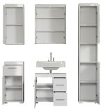 Badezimmer Badm�bel Set Adamo in wei� Hochglanz Badkombination 5-teilig 163 x 190 cm