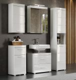 Badezimmer Badm�bel Set Adamo in wei� Hochglanz Badkombination 5-teilig 163 x 190 cm