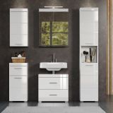 Badezimmer Badm�bel Set Adamo in wei� Hochglanz Badkombination 5-teilig 163 x 190 cm