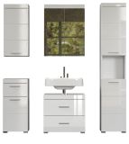 Badezimmer Badm�bel Set Adamo in wei� Hochglanz Badkombination 5-teilig 163 x 190 cm