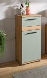 Badezimmer Kommode Bailey in Salbei und Artisan Eiche Badschrank 35 x 79 cm