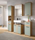 Waschbeckenunterschrank Bailey in Salbei und Artisan Eiche Badezimmer Unterschrank 60 cm