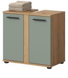 Waschbeckenunterschrank Bailey in Salbei und Artisan Eiche Badezimmer Unterschrank 60 cm