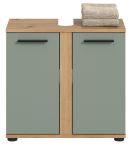 Waschbeckenunterschrank Bailey in Salbei und Artisan Eiche Badezimmer Unterschrank 60 cm