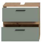 Waschbeckenunterschrank Bailey in Salbei und Artisan Eiche Badezimmer Unterschrank 60 cm