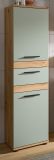 Badezimmer Midischrank Bailey in Salbei und Artisan Eiche Badschrank 35 x 137 cm
