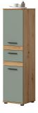 Badezimmer Midischrank Bailey in Salbei und Artisan Eiche Badschrank 35 x 137 cm