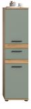 Badezimmer Midischrank Bailey in Salbei und Artisan Eiche Badschrank 35 x 137 cm