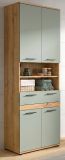 Badezimmer Hochschrank Bailey in Salbei und Artisan Eiche Badschrank 70 x 191 cm