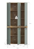 Badezimmer Hochschrank Bailey in Salbei und Artisan Eiche Badschrank 90 x 191 cm