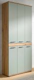 Badezimmer Hochschrank Bailey in Salbei und Artisan Eiche Badschrank 90 x 191 cm